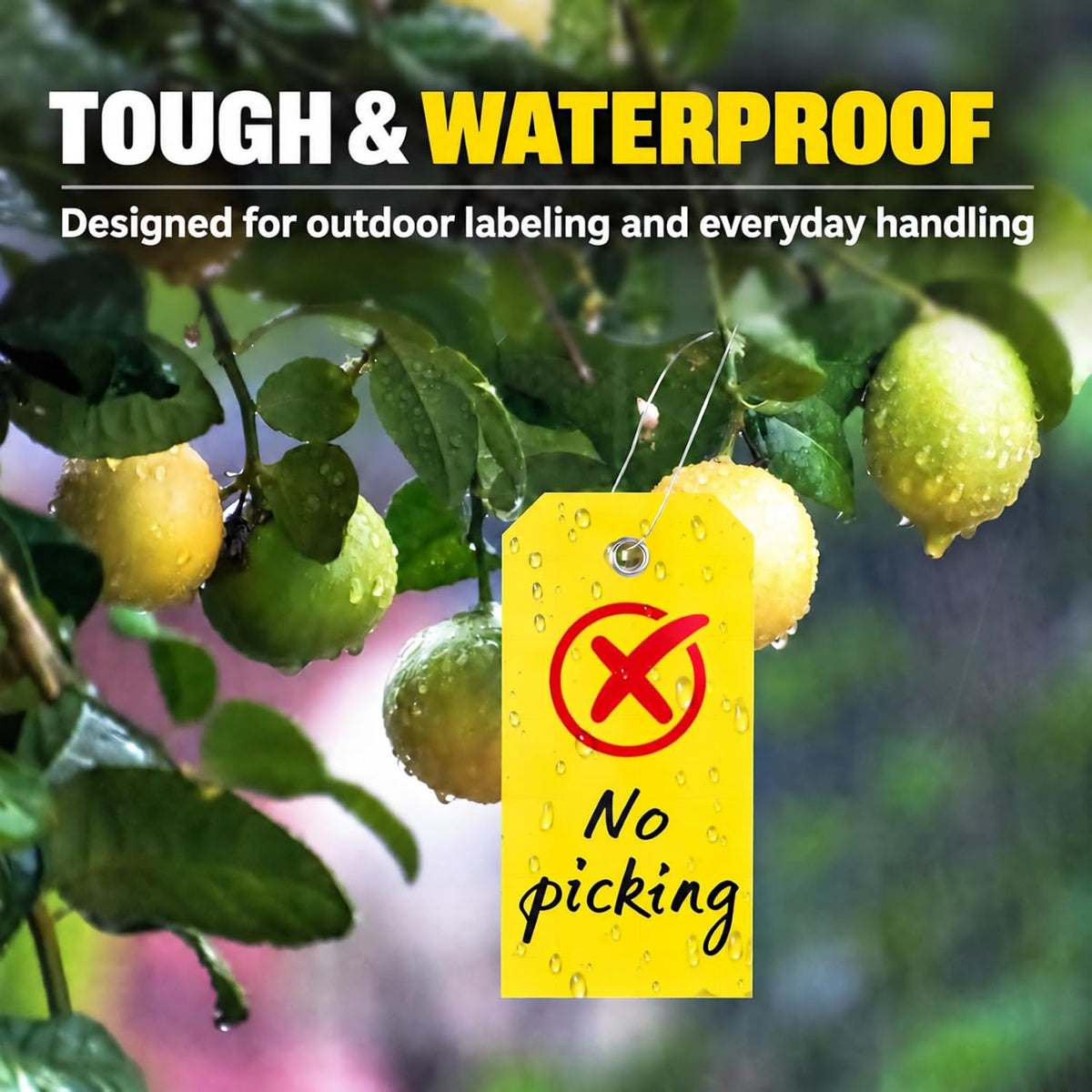 100 Pcs Plastic Tags with Wires Shipping Tags 4 3/4 x 2 3/8, Yellow