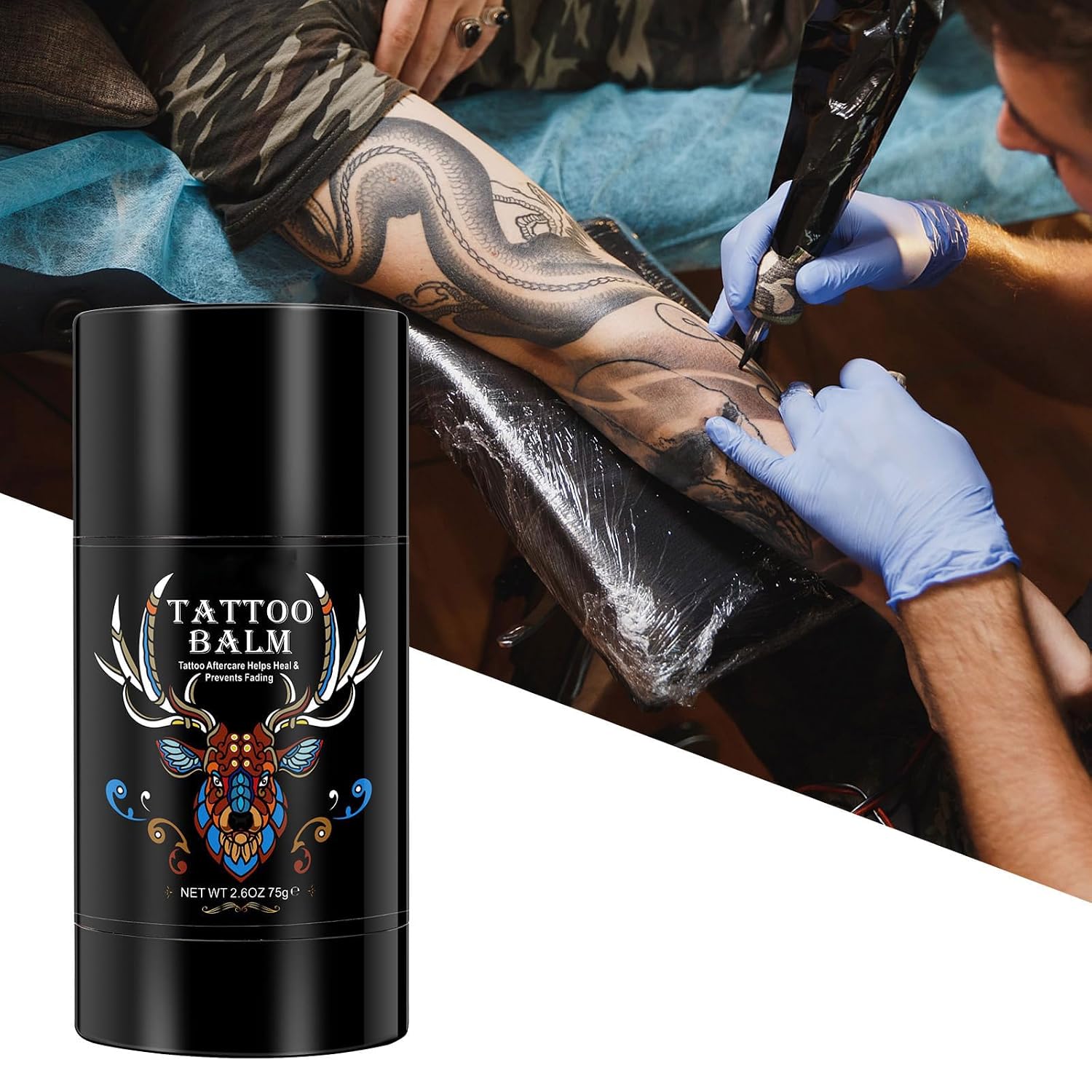 Tattoo Aftercare Butter Balm, 2.6 oz, Old & New Tattoo Moisturizer Healing Brightener for Color Enhance, Natural