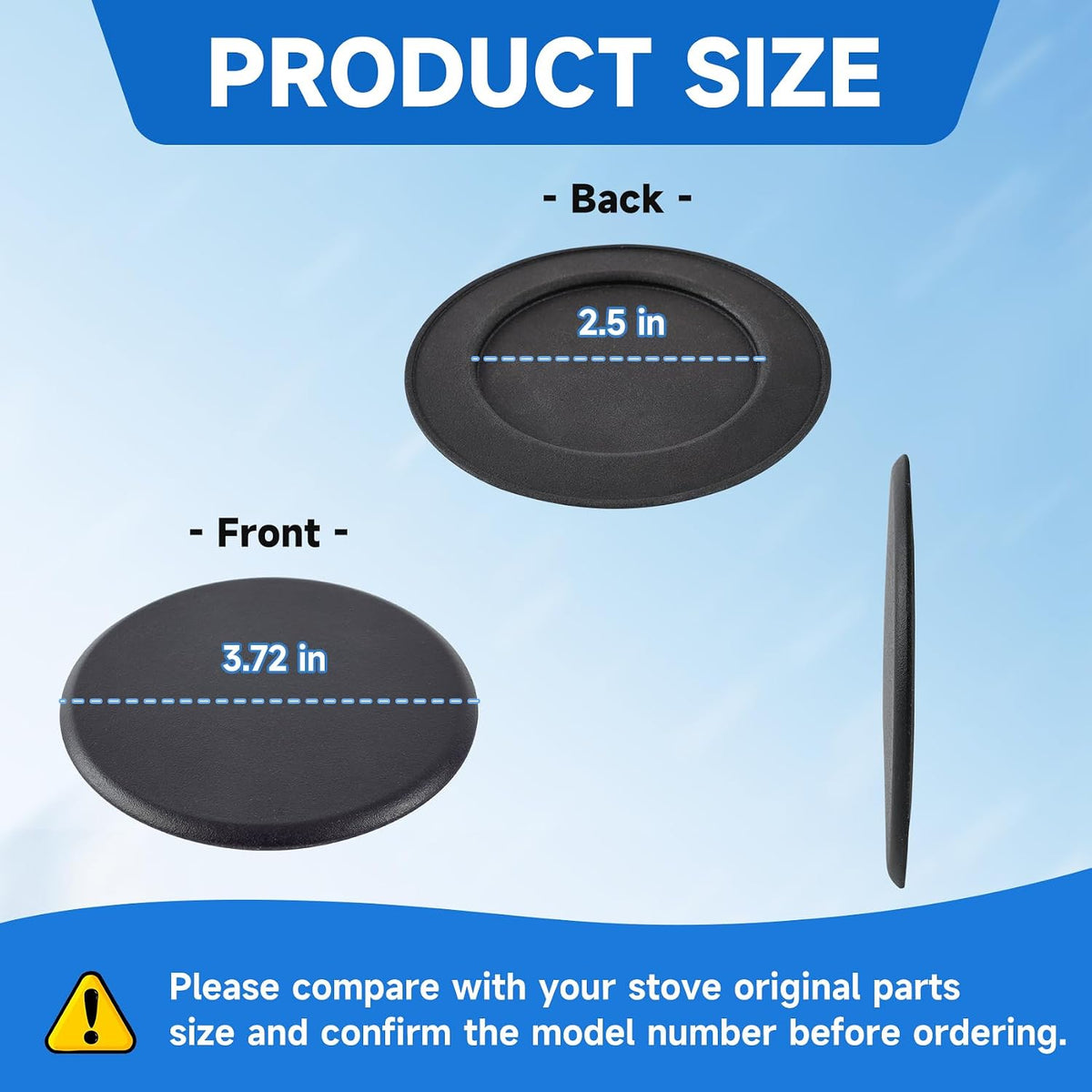 3.7 Inch DG62-00067A Range Large Surface Burner Cap Compatible with Samsung