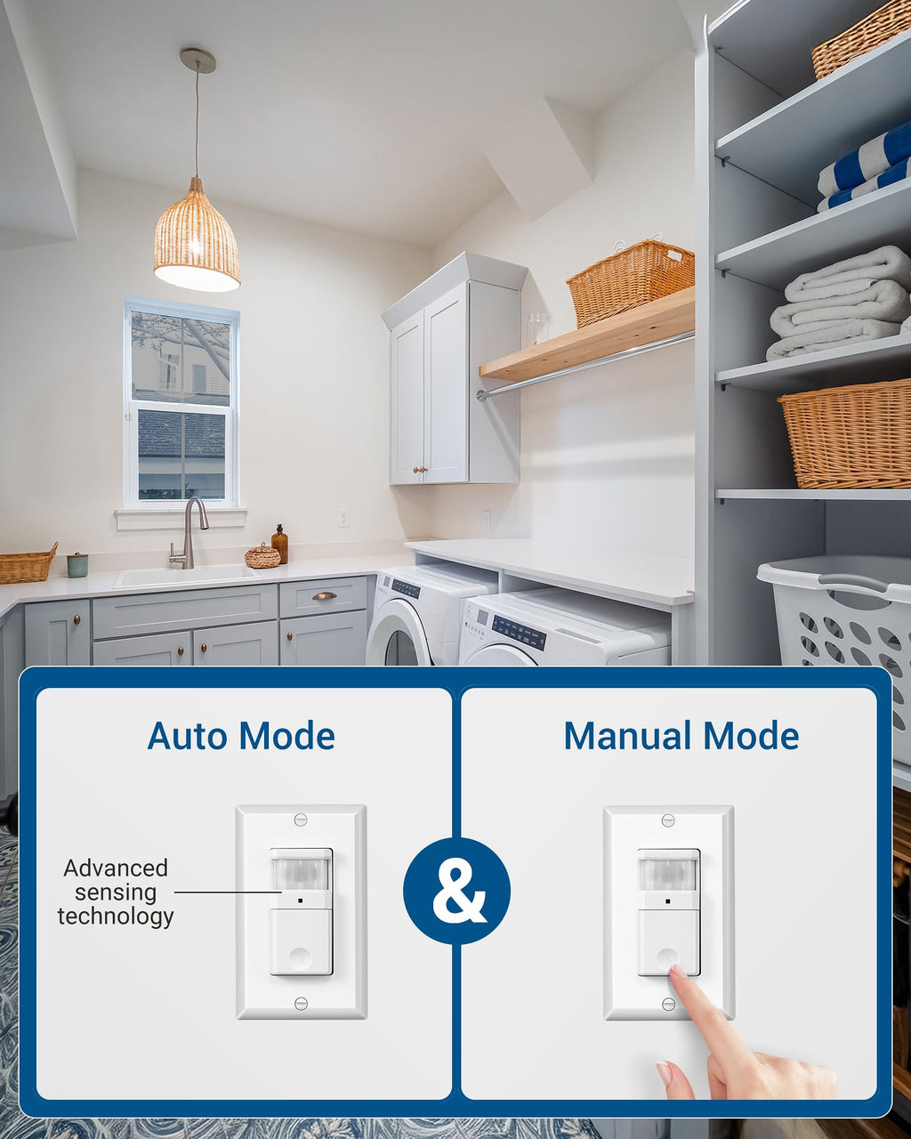 DEWENWILS 2pack Motion Sensor Light Switch，Motion Activated Wall Switch