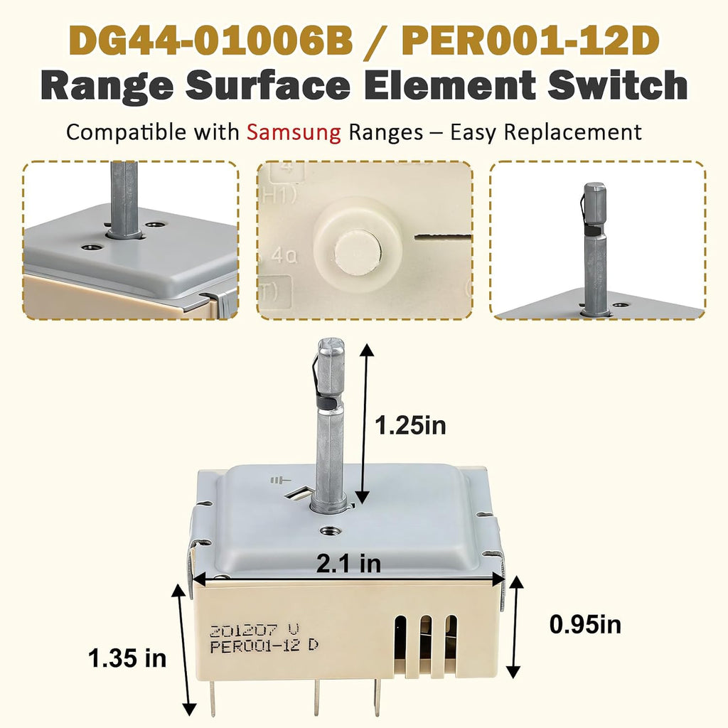 DG44-01006B PER001-12D Range Dual Surface Element Switch Fits for Samsung