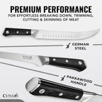 Butcher Carving Set, Cimeter Breaking & Boning Knife for Meat