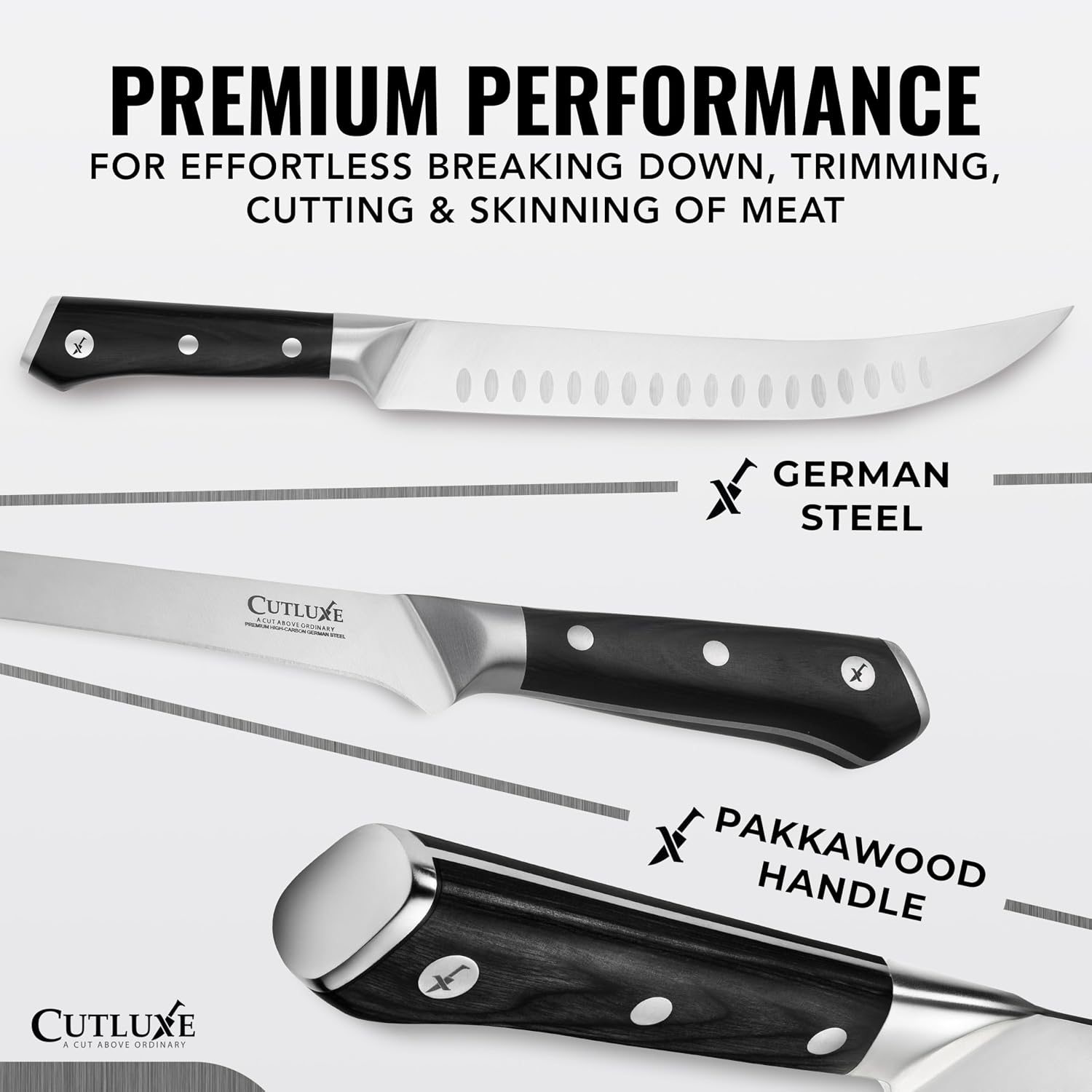 Butcher Carving Set, Cimeter Breaking & Boning Knife for Meat