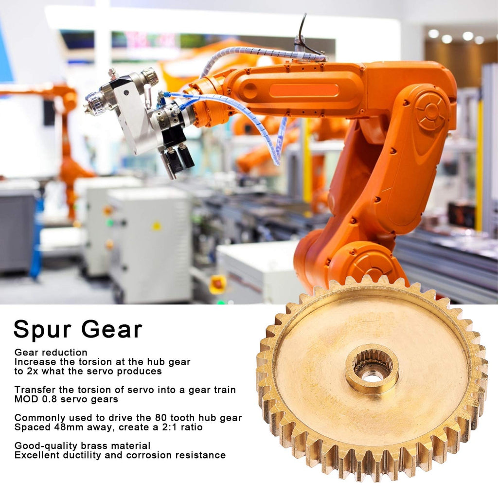 Sorandy Brass Spur Gear 40 Tooth 0.8 Mod for Industrial Robots