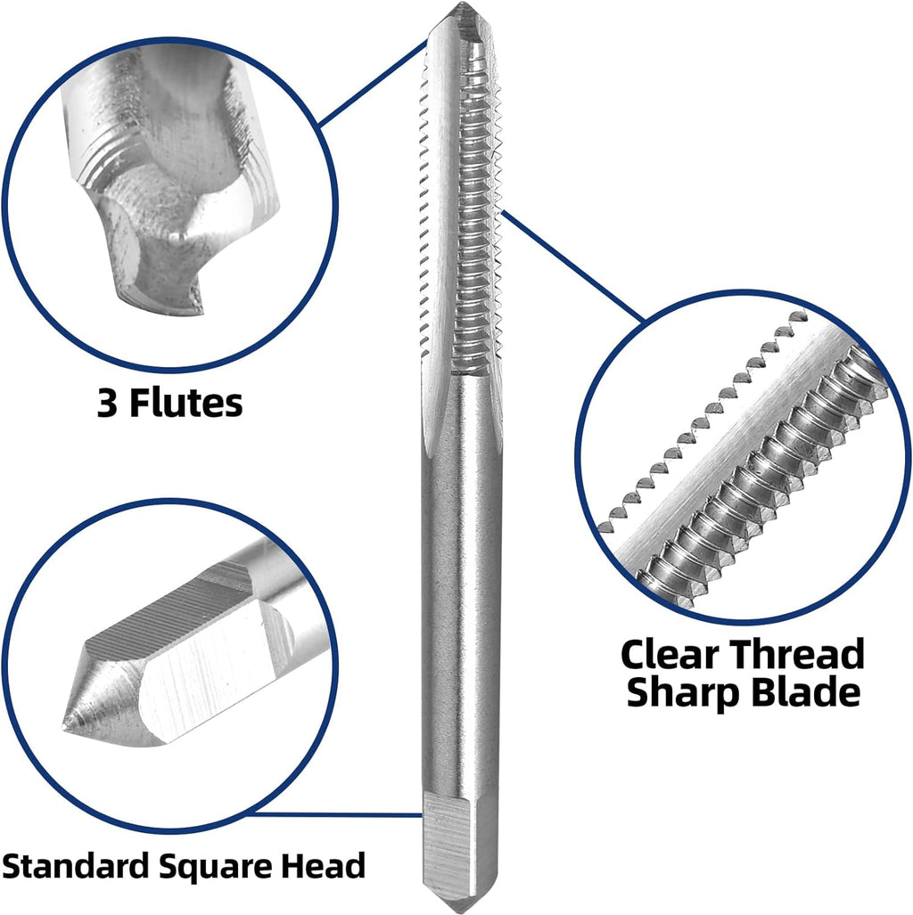 Burkit 2pcs No 8-32 UNC Thread Tap Right Hand