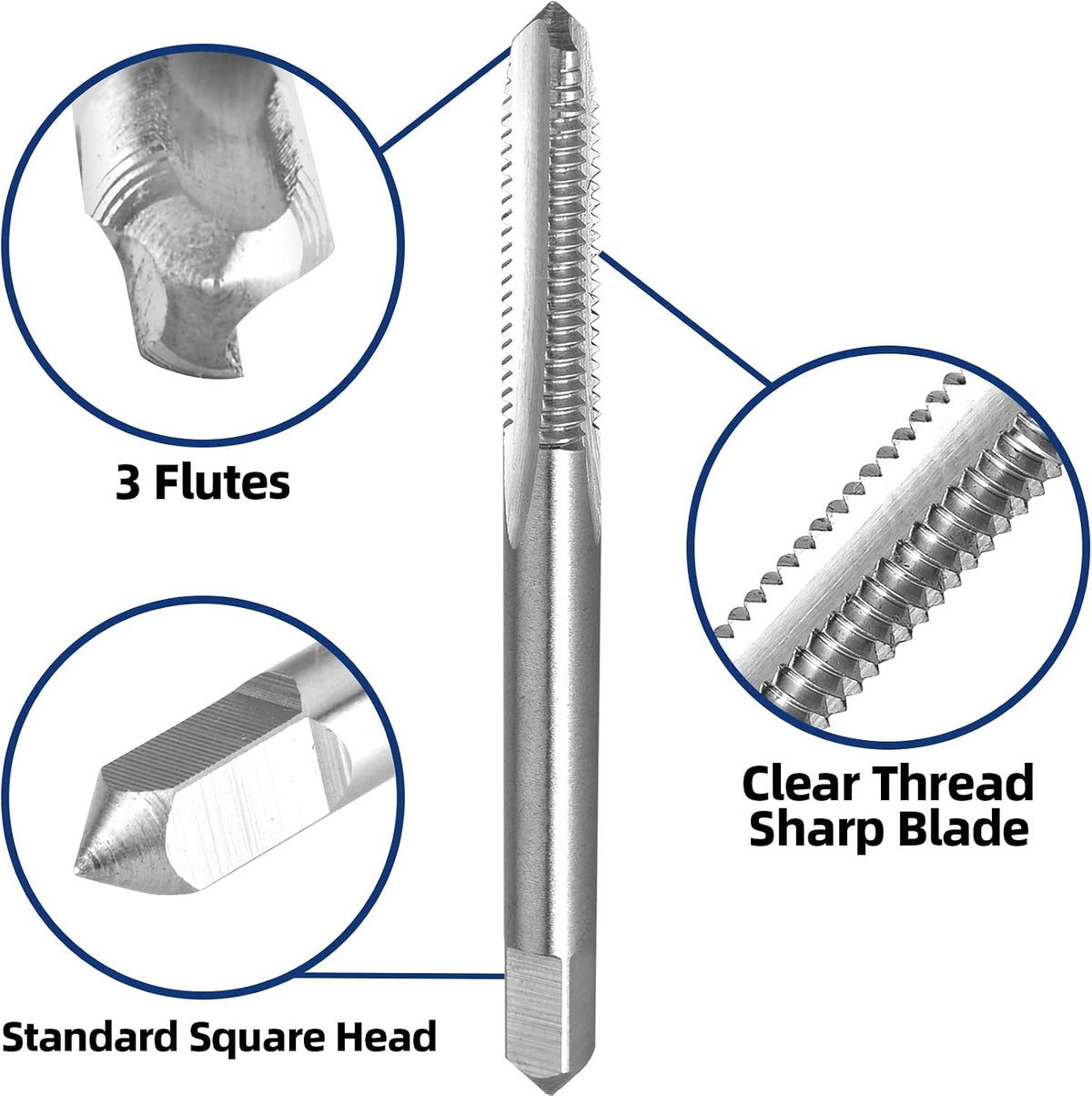 Burkit 2pcs No 6-32 UNC Thread Tap Right Hand