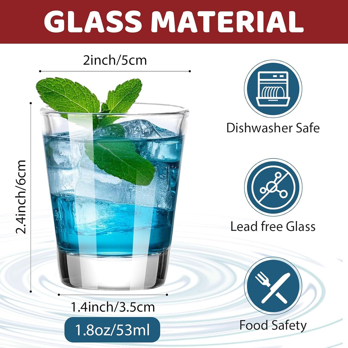60-Pack 1.8OZ Shot Glasses Set, Heavy Base Shot Glasses Bulk