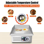 14" Commercial Electric Griddle,Electric Countertop Flat Top Griddle,110V 1500W Electric Flat Top Grill,Non-Stick