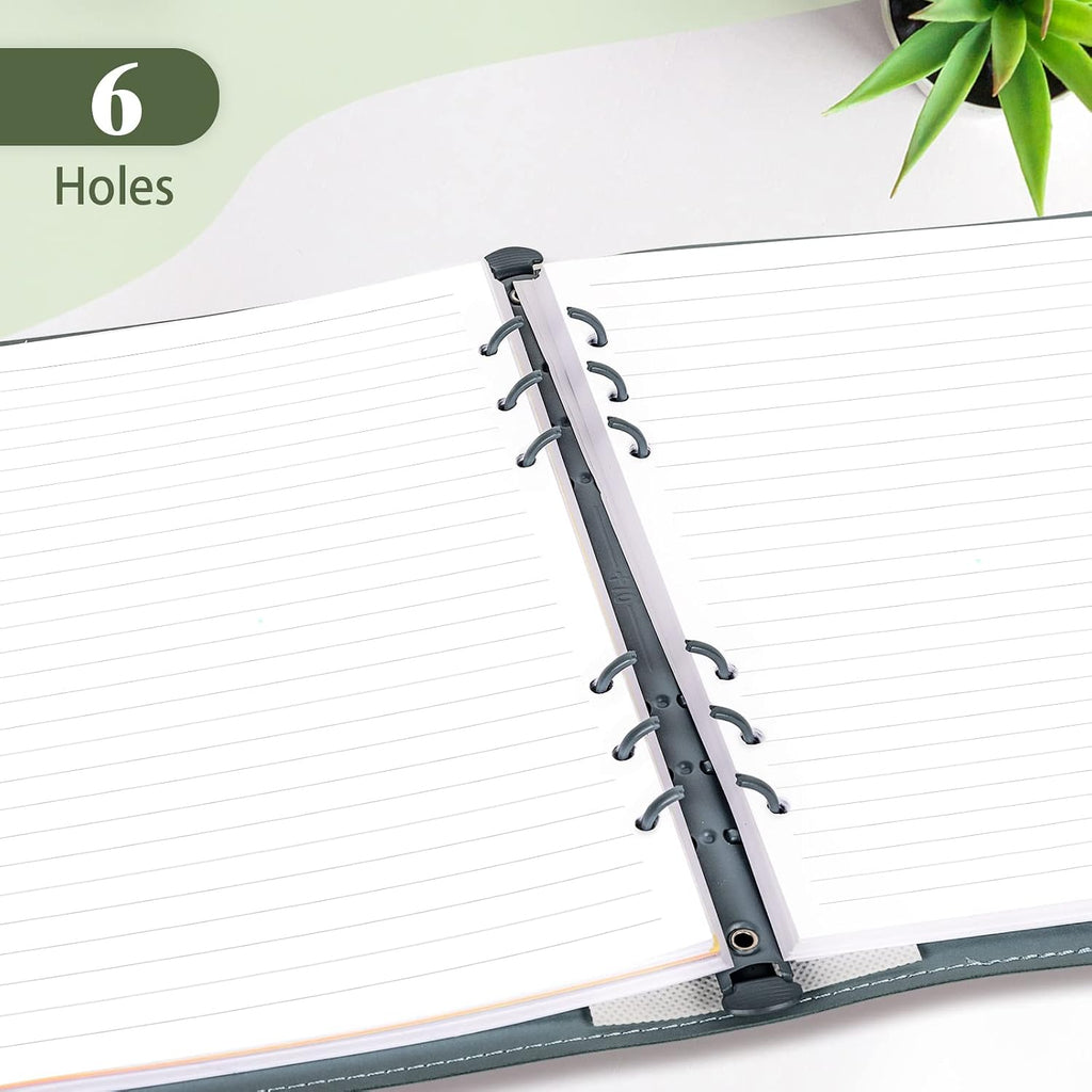 A5 Refill Paper, Planner Inserts for A5 Binder Budget Planner Journals Notebook, 6 Ring Loose Leaf Lined Paper with