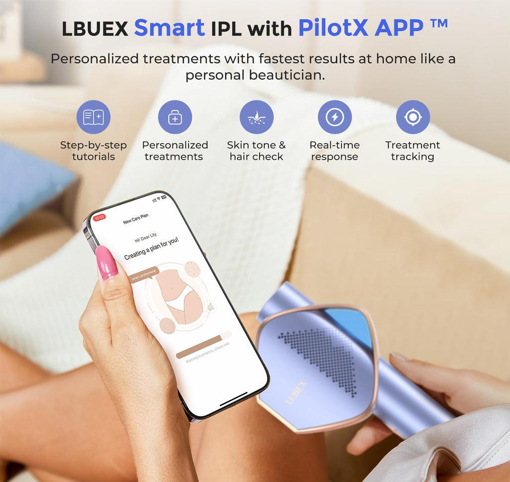 Smart Permanent IPL Laser Hair Removal for Woman and Men, Painless Sapphire Ice-Cooling, Alternative to Salon, Bikini