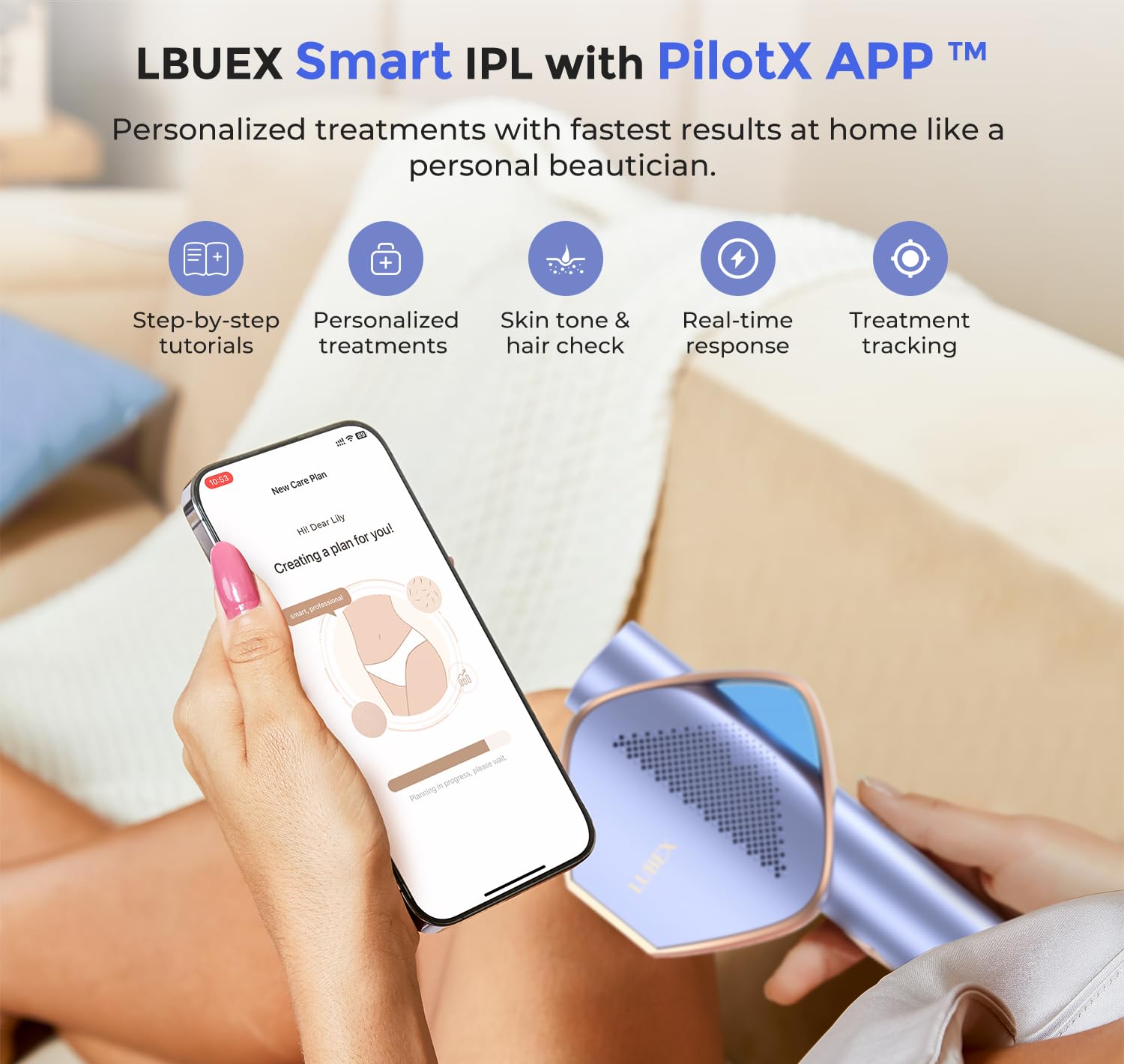 Smart Permanent IPL Laser Hair Removal for Woman and Men, Painless Sapphire Ice-Cooling, Alternative to Salon, Bikini