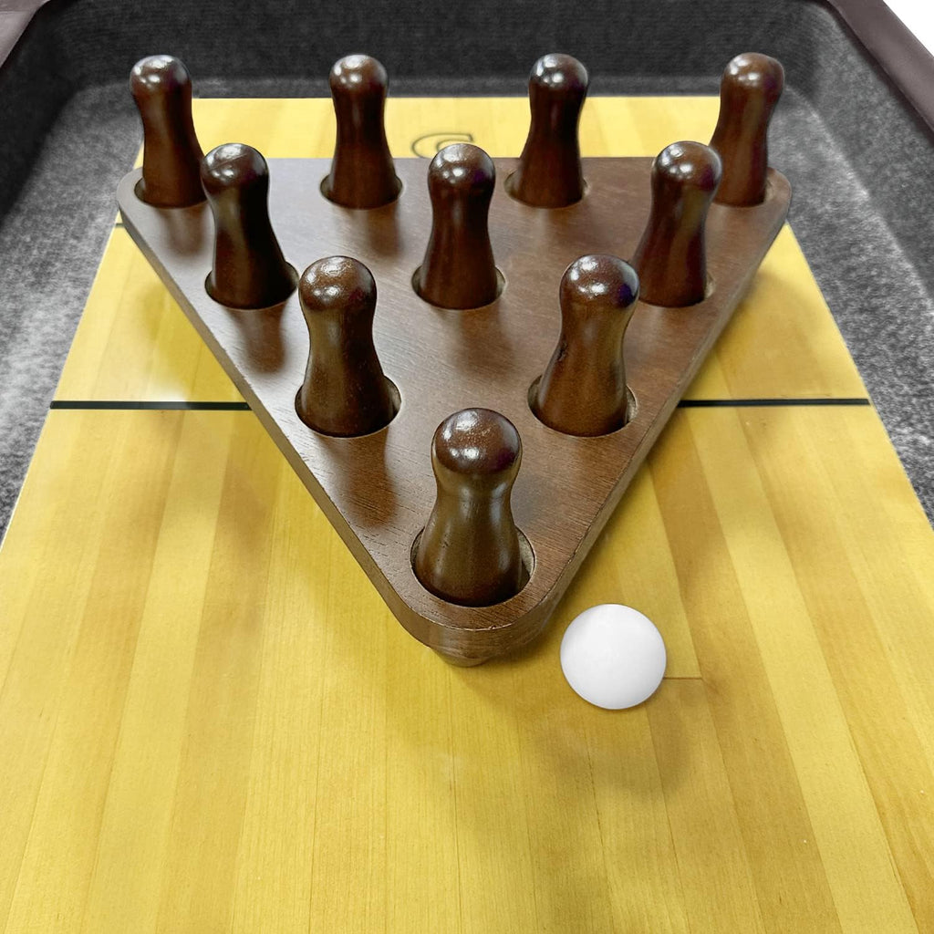 Tabletop Shuffleboard Bowling Pin Set Portable Shuffleboard Bowling Pin Game,Solid Wood Shuffleboard Bowling Curling