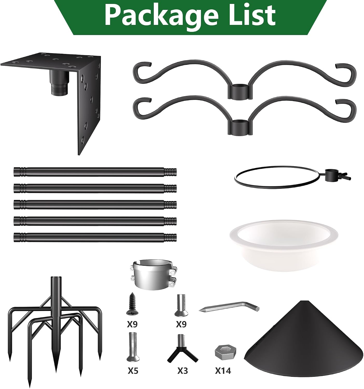 Bird Feeder Pole Stand,95 Inch House Pole for Outdoors Weather Station,Heavy Duty Metal Mount Kit Adjustable