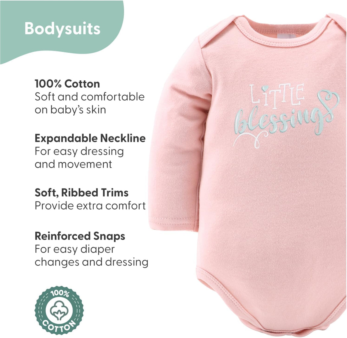 Baby Layette Gift Set for Girls - 30 Piece New Born Girl Gift Set, Baby Clothes, 0-9 Months - Floral Elephant