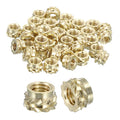 uxcell Knurled Insert Nuts, 100pcs M3 x 3mm L x 5mm OD 3D Printing Brass Nuts Female Threaded Inserts Brass Heat Set Insert Embedment Nuts