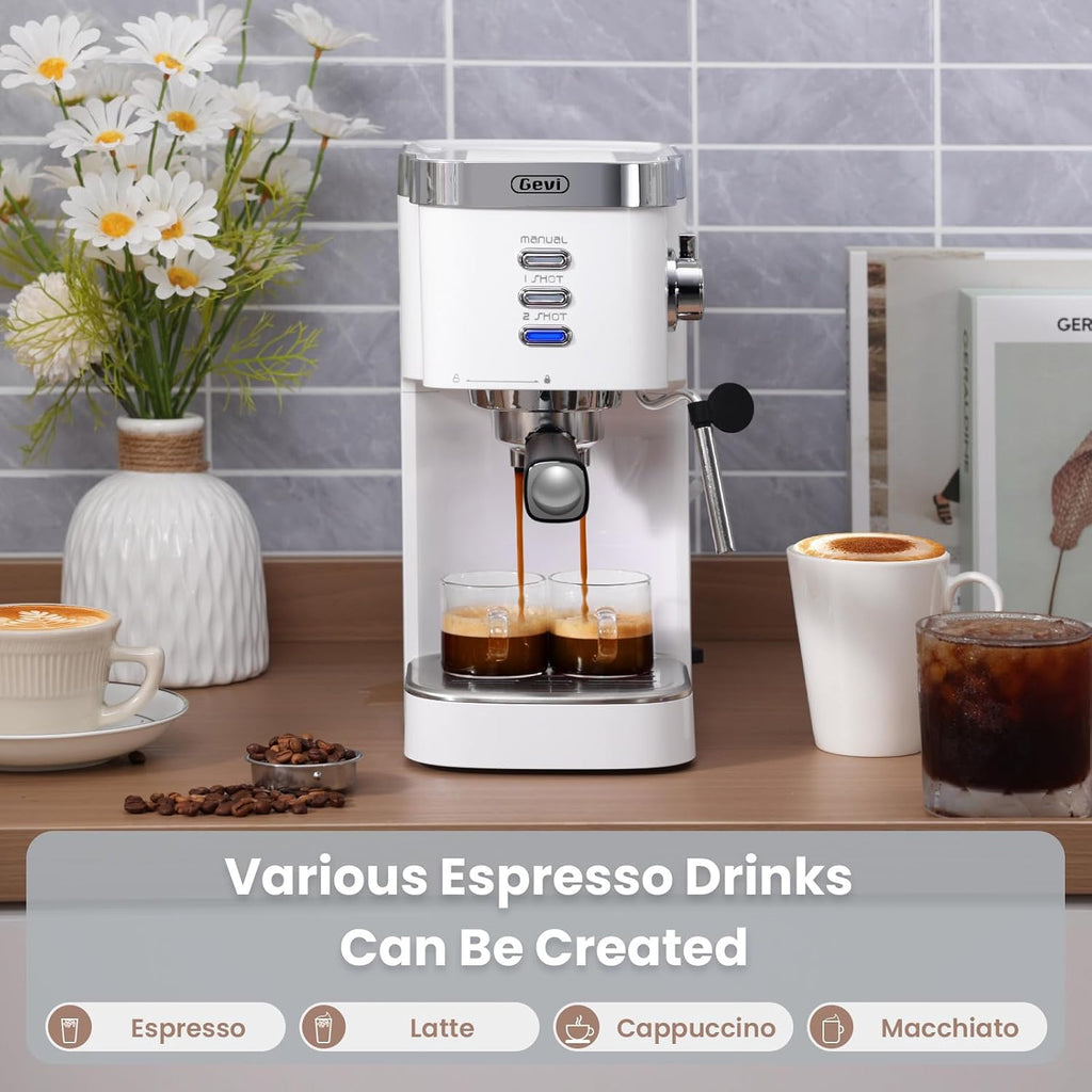 20 Bar Compact Espresso Machine with Milk Frother for Latte&Cappuccino | Budget under$150; Removable Water Tank;