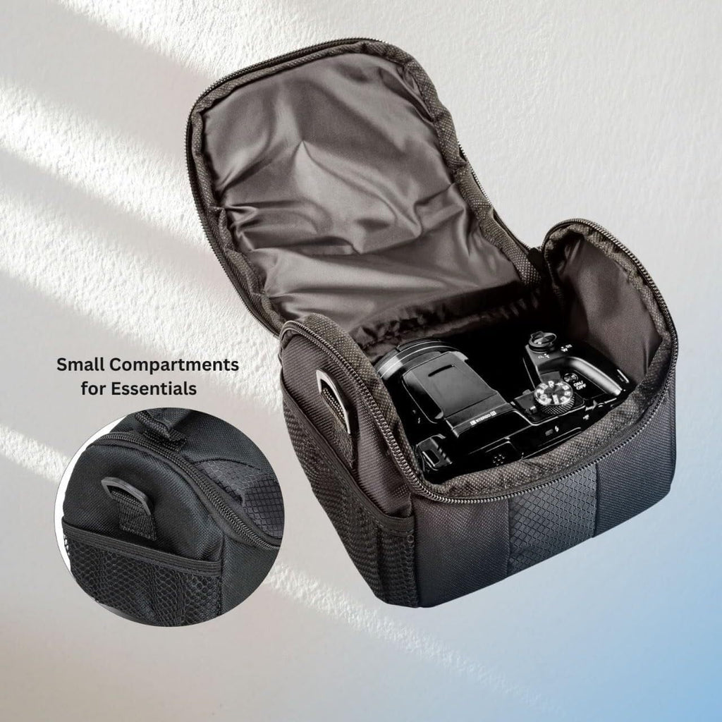 Small Padded Camera Bag with Shoulder Strap – Compact DSLR & Mirrorless Camera Carrying Case, Lightweight Protective