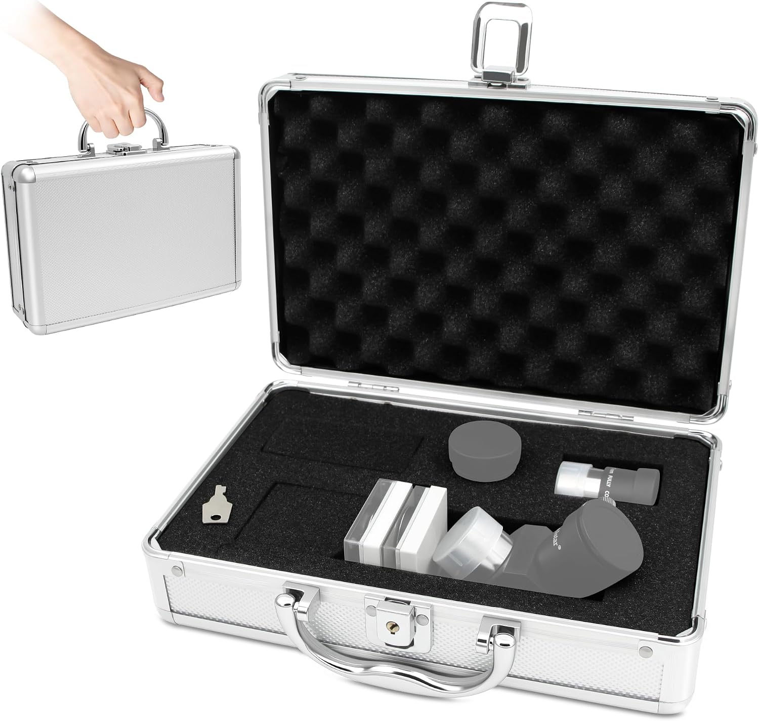Alstar Telescope Eyepiece Case & Filter Accessory Carrying Case Aluminium | Fits 1.25 Inch Telescope Eyepiece, Barlow
