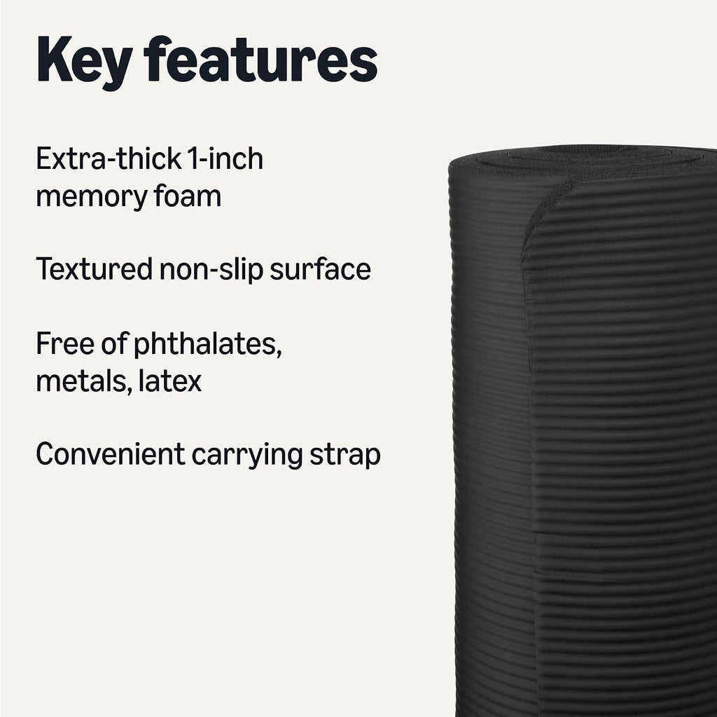 Extra Thick Exercise Yoga Mat with Carrying Strap