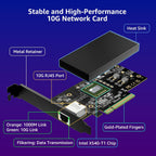 10G PCI-E Network Card Single RJ45 Port, 10G NIC with Intel X540-T1 Conrtoller, VIMIN 10Gb Base-T Ethernet Network Card Compatible with PCI Express X8, X16, Support Windows/Windows Server/Linux/VMware