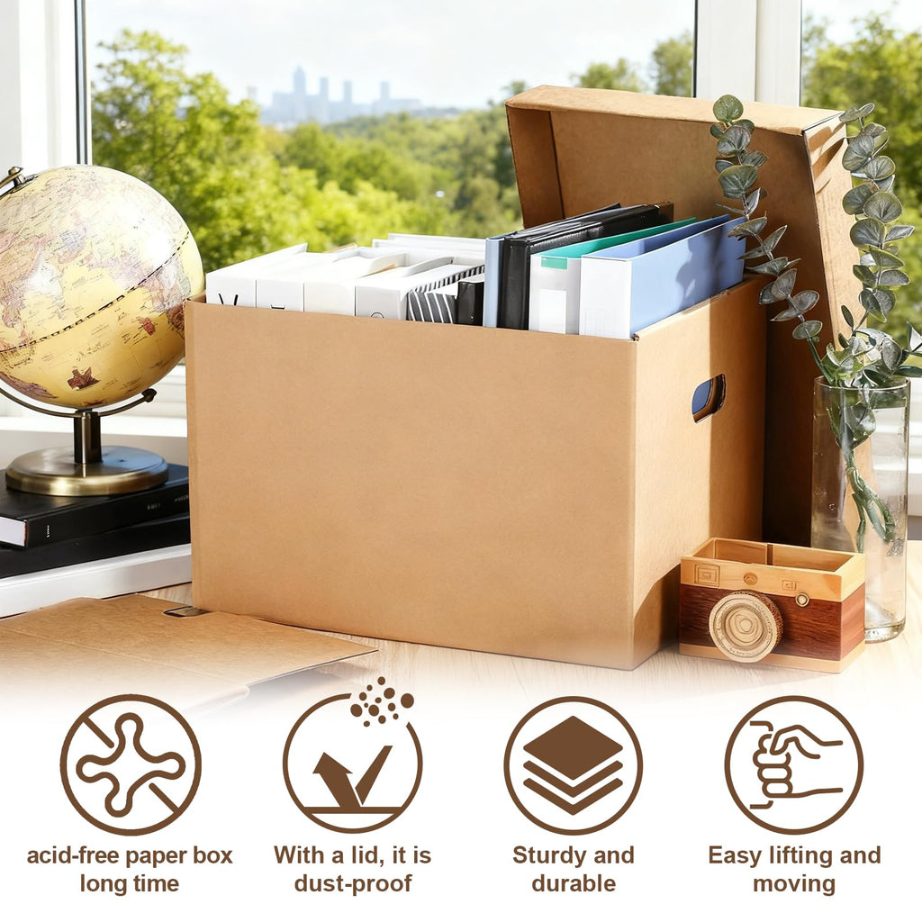 10 Pcs Acid Free Storage Boxes, Archival Storage Boxes, 15 x 12 x 10 Inch Thickened Buffered Acid Free Board Photo