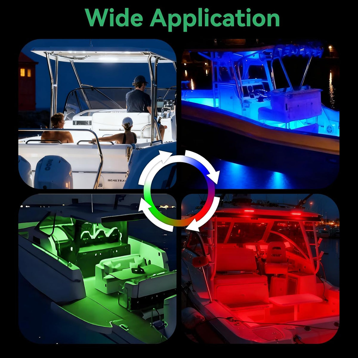 RGBW Boat LED Courtesy Light 12V 4PCS, 8 Inches