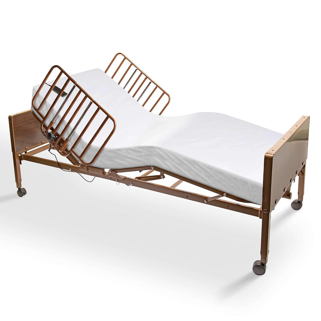 Full Electric Hospital Bed for Home Use with Half Rails - Medical Bed for Long Term Care and Medical Facilities - 36"