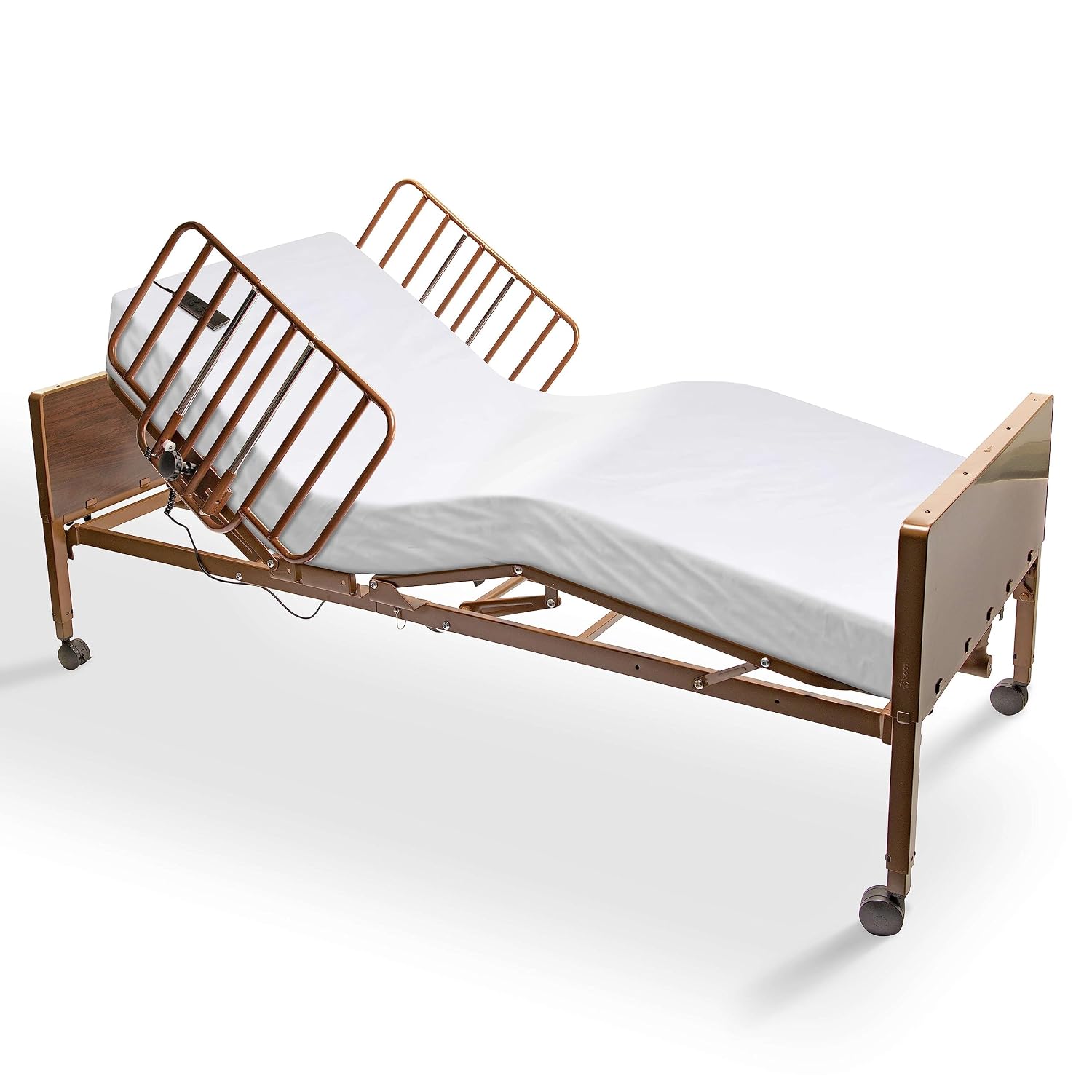 Full Electric Hospital Bed for Home Use with Half Rails - Medical Bed for Long Term Care and Medical Facilities - 36"