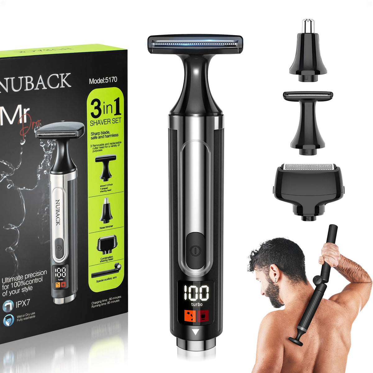 Back Shaver for Men, Electric Long Handle Body Trimmer