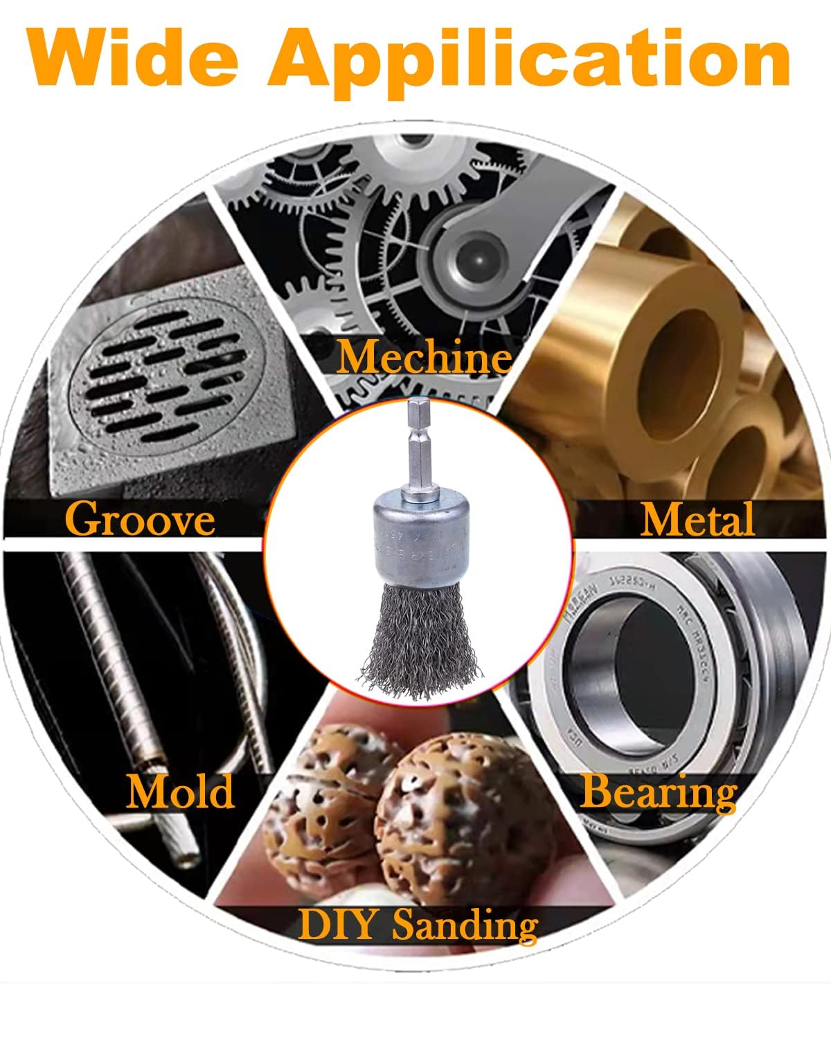 Rocaris 30 Pack Carbon Steel Wire Wheel Brush with 1/4-Inch Hex Shank