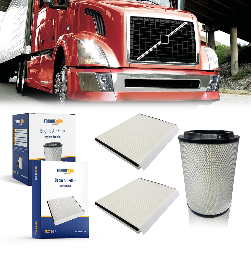 Engine and Cabin Air Filter Compatible With Select Volvo Semi Trucks