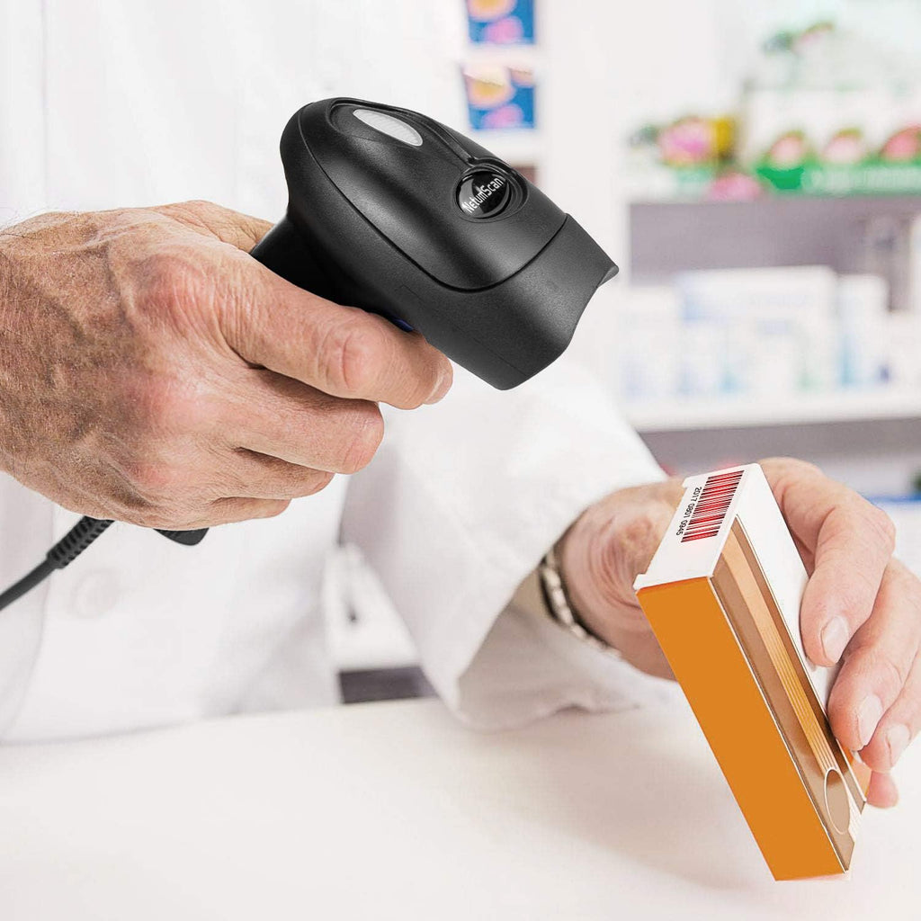 Handheld USB 1D Barcode Scanner with Stand, Wired CCD for POS | Bar Code Reader for POS System Sensing, Store