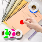 1 Inch 8 Colored Dot Stickers, 4000PCS Round Sticker Label Dots