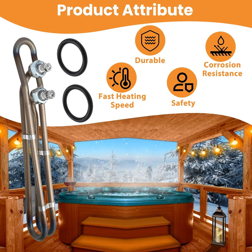 4KW 240V Hot Tub Heater Element for Balboa Spa Heater Element, Titanium Flo-Thru Hot Tub Heater Element(10 Inch) (4KW)