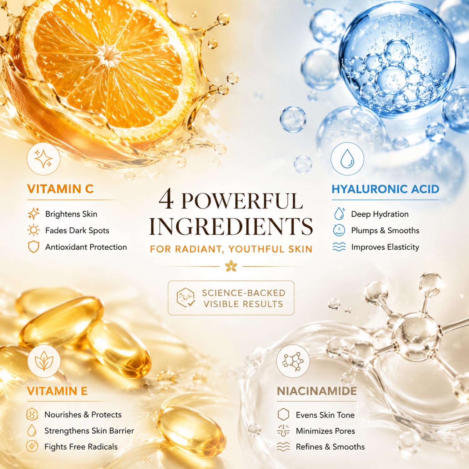 20% Vitamin C Face Serum with Hyaluronic Acid, 1.7 fl oz | For Mature Skin, Dark Spots, Fine Lines & Dry Areas; With