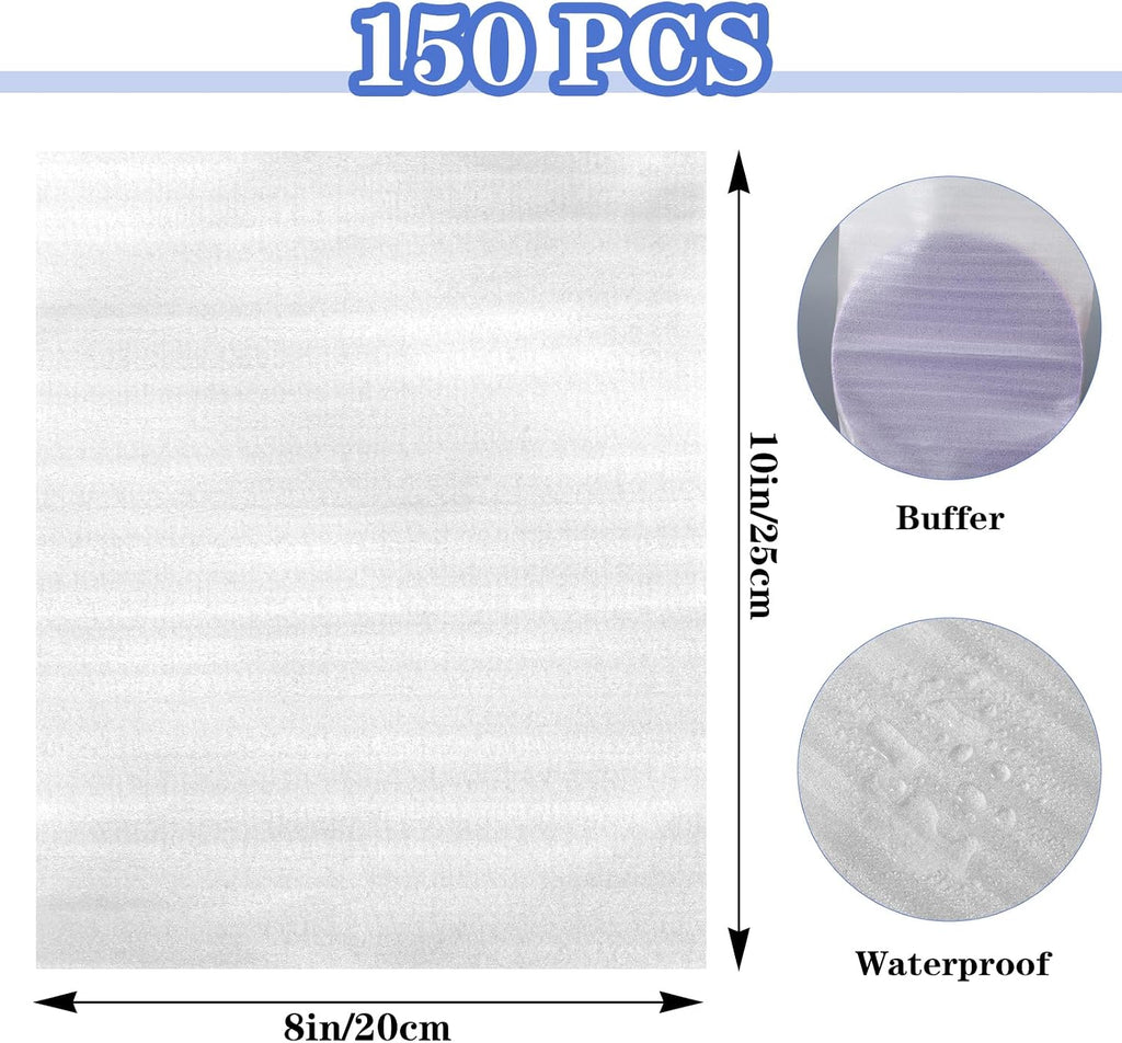 150 Pc Cushion Foam Pouche 8'' x10'' Glass Cup Plate Protector