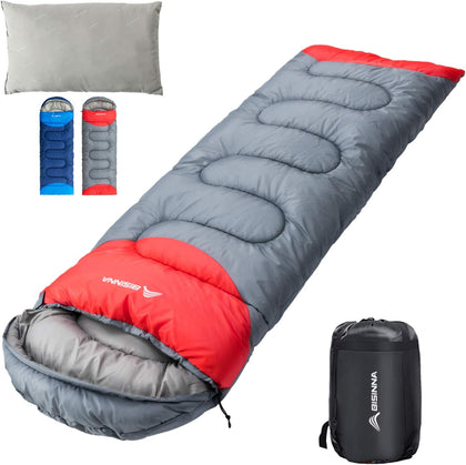 Sleeping Bag with Pillow - 4 Season Backpacking Sleeping Bag Lightweight Waterproof Warm and Washable for Adults