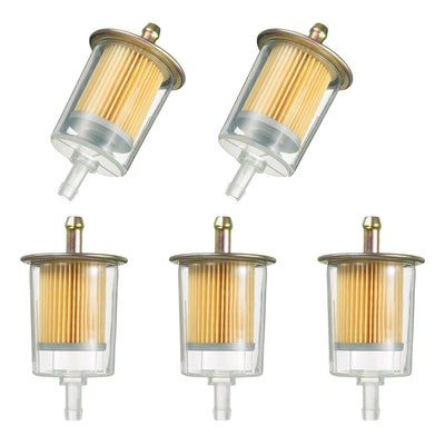 3/8" Universal Fuel Filters Industrial Tractors Cars Trucks Motorcycles Gas Powered Engine Inline Gas Fuel Line 5 Pack