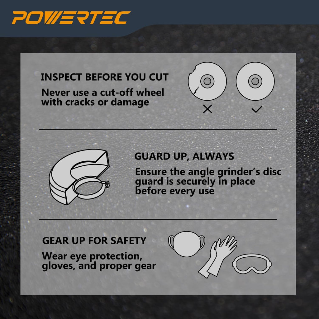 POWERTEC 4" Cut-Off Wheels, 25 PK, 5/8" Arbor (14018)