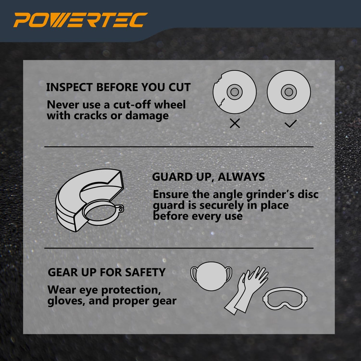 POWERTEC 4" Cut-Off Wheels, 25 PK, 5/8" Arbor (14018)