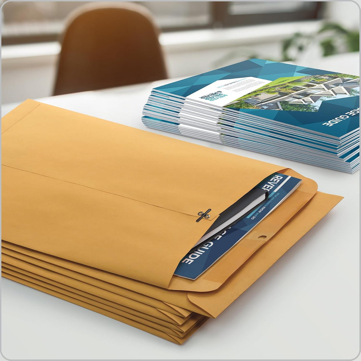9 x 12 Clasp Envelopes, Clasp and Gummed Closures for Storing or Mailing, Extra Heavy-Duty 32 lb Kraft Paper, 100 per