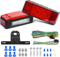 2PCS Rectangular Submersible LED Trailer Light Kit,IP68 Waterproof