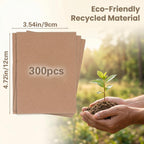 300 Packs Brown Corrugated Pads, 4.72x3.54 Inch Flat Cardboard Sheets