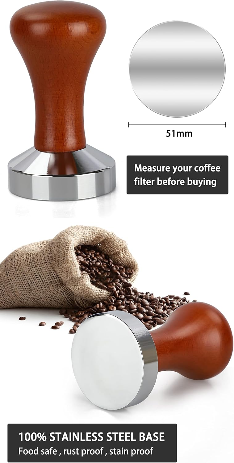 51mm Espresso Tamper-Premium Barista Coffee Tamper Coffee Tamper Classic Series Stainless Steel Espresso Tamper