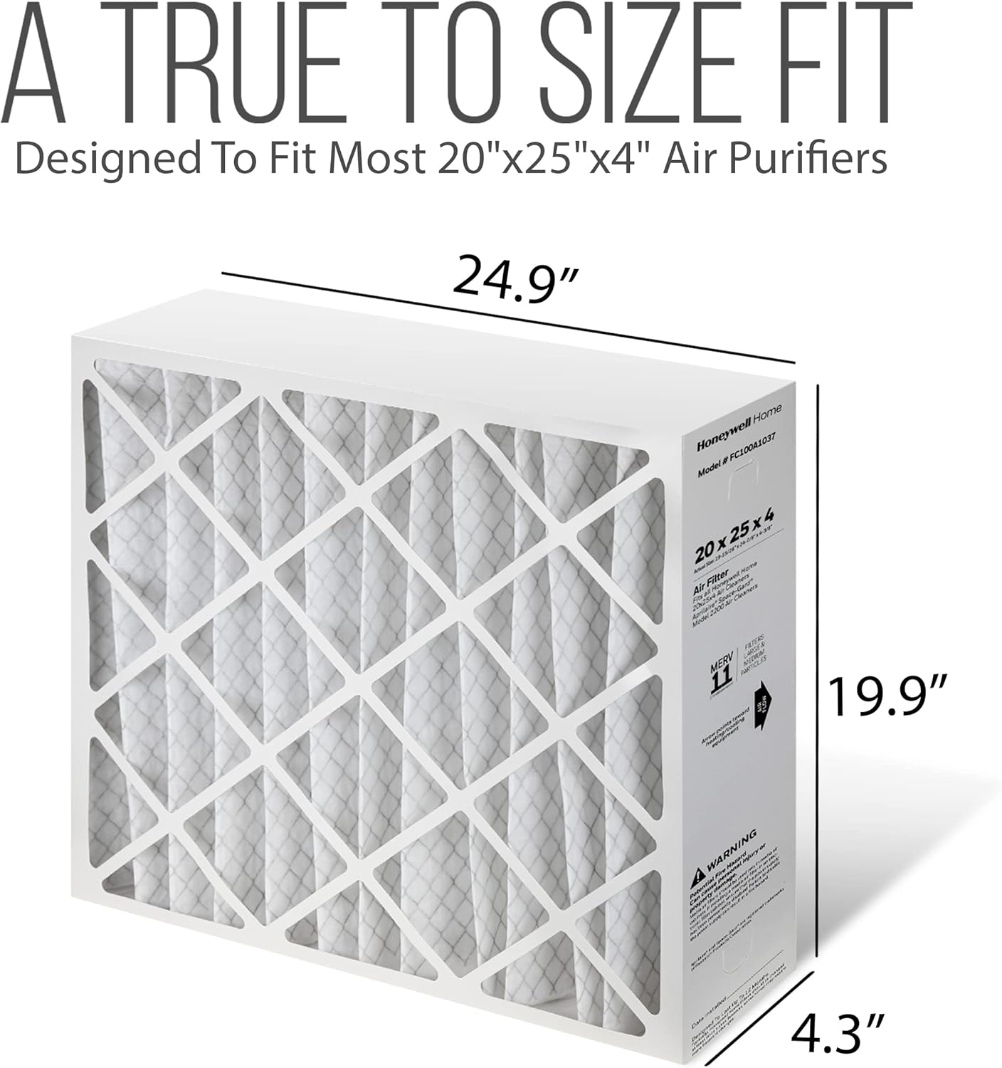 20x25x4 Furnace Filters, FC100A1037 Filter Replacement, Merv 11 Filter Media with Homequip Disposal Bag (2 Pack)