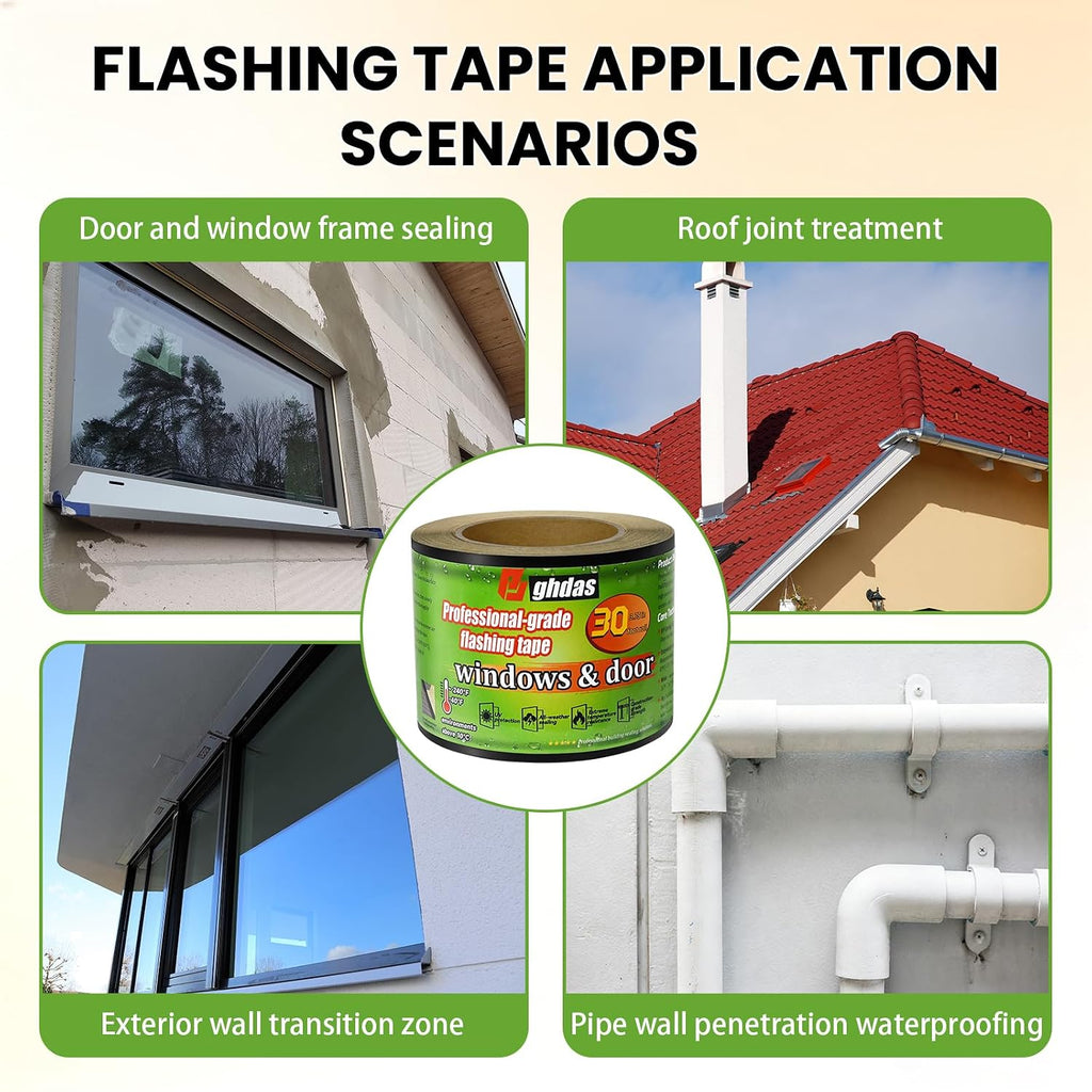 2 Pack Flashing Tape for Windows & Doors, 3.75" x 30'