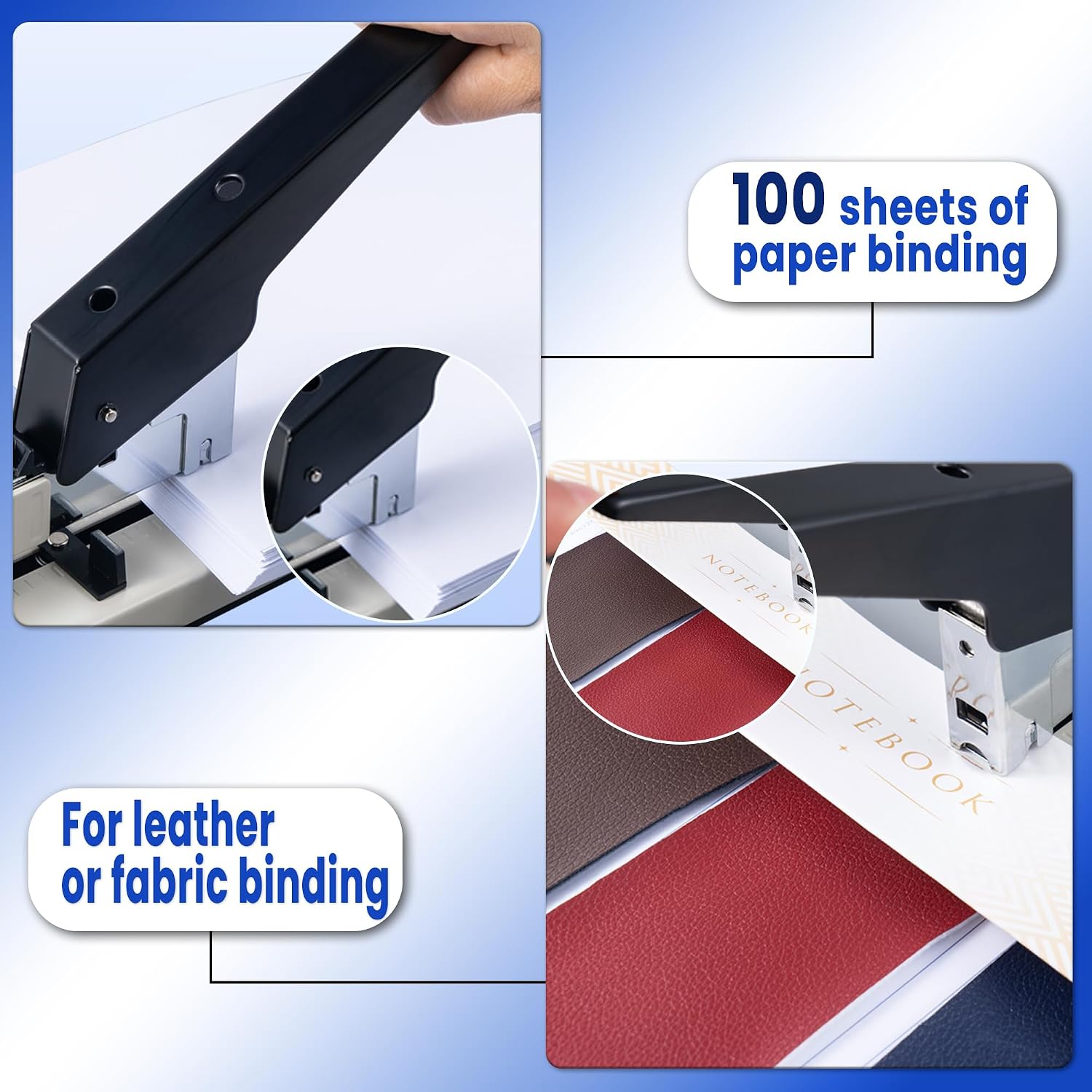 Stapler Heavy Duty 100 Sheets - Effortless,staplers for Desk,Capacity