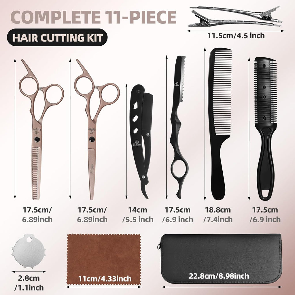 Hair Cutting Scissors Thinning Shears Kit | Barber Hair Texturizing Shears for Professional Hairdresser or Home Use