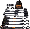 Ratchet Tie Down Straps (4PK), 2200 lb Break Strength, 1" x 15' Heavy Duty Ratchet Tie Down Strap Set with Padded