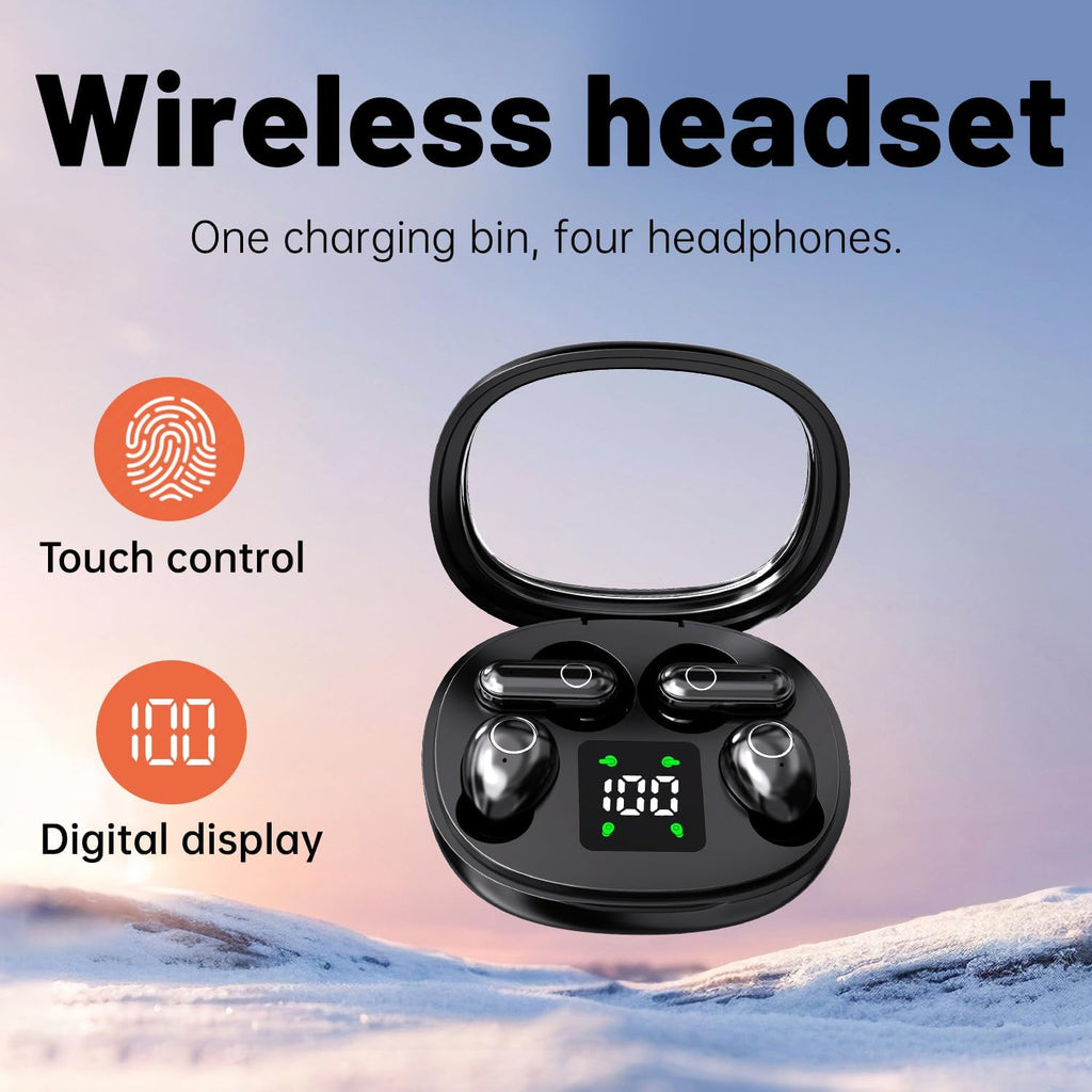 Wireless Bluetooth Headset，Tiny Size Invisible Earbuds，Sleep and Sports Earphones Set, 2 Pairs, Mini and Short Handle